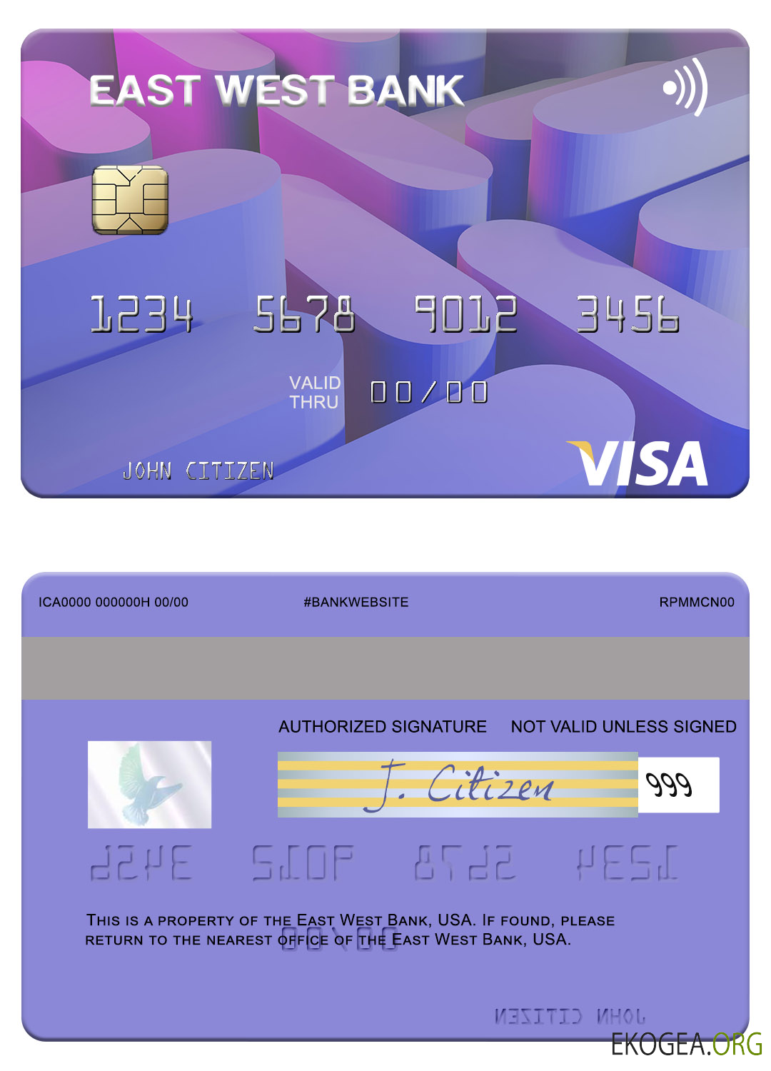 Carte visa USA Cisjordanie Est